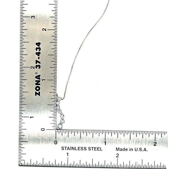 10K White Gold Diamond Journey Necklace - Picture 7 of 8